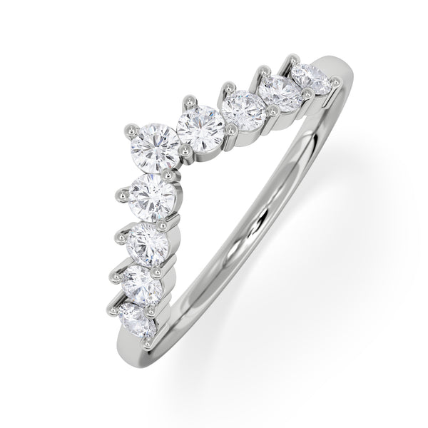 0.50ct Lab Diamond Wishbone Ring H/Si Quality in 9K White Gold